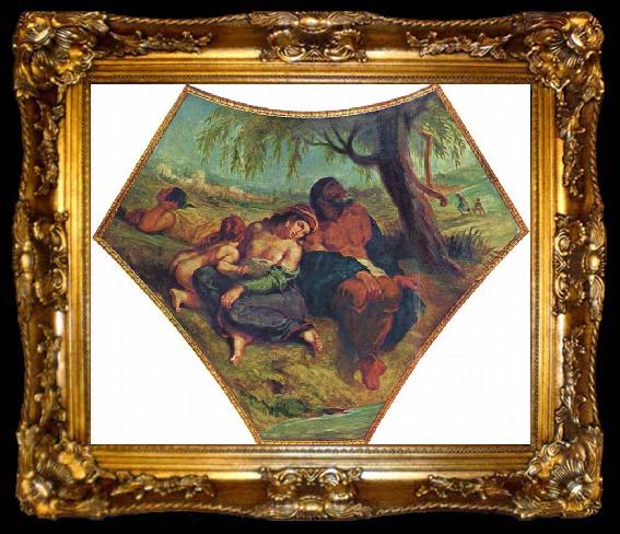 framed  Eugene Delacroix Babylonische Gefangenschaft, ta009-2